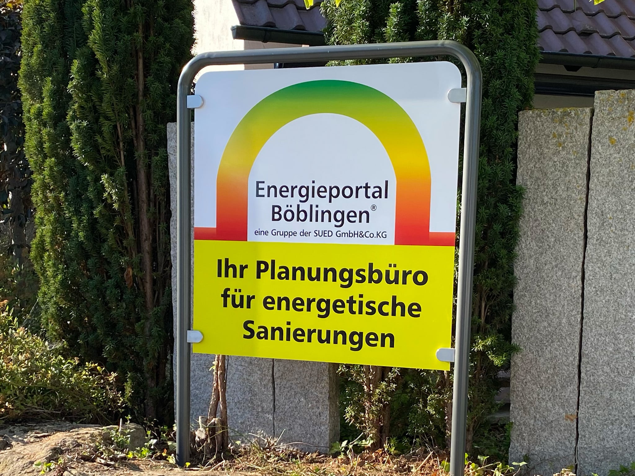 Werbeaufsteller des Energieportals Böblingen