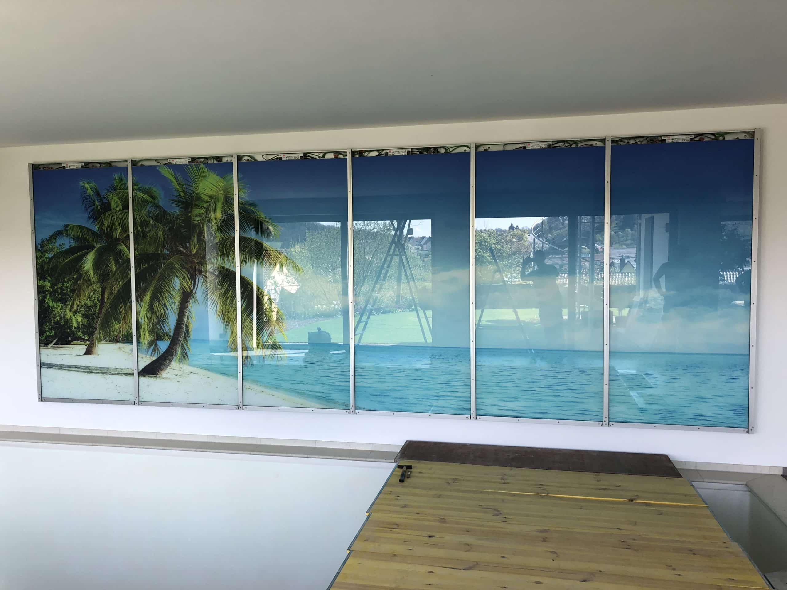 Großformatige Fensterfolie mit Strandmotiv